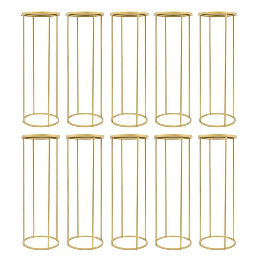 39.4 in. x 13.8 in. Gold Steel Display Holder Decorations Wedding Centerpieces Indoor/Outdoor Plant Stand (10-Pieces) price history on PriceWatchPro