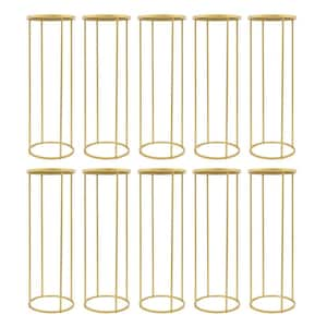 39.4 in. x 13.8 in. Gold Steel Display Holder Decorations Wedding Centerpieces Indoor/Outdoor Plant Stand (10-Pieces)