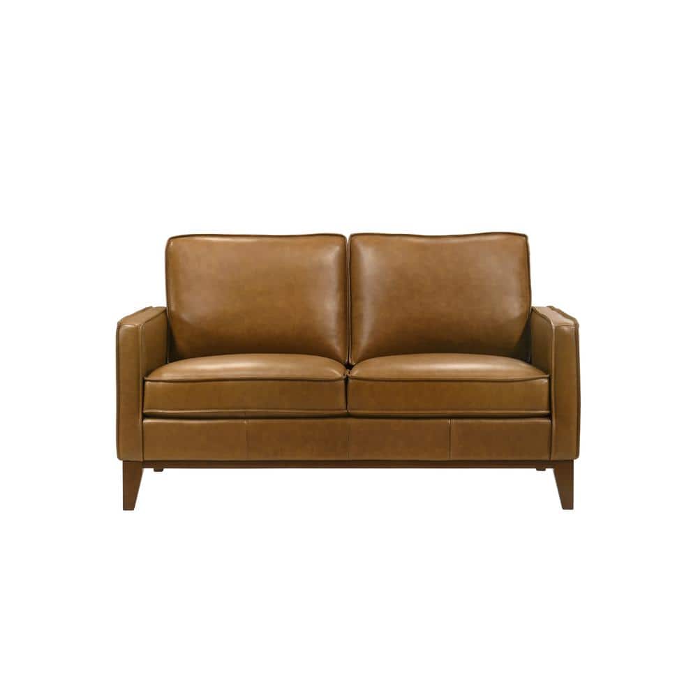 Caspar 2-Piece Caramel Brown Leather Living Room Set