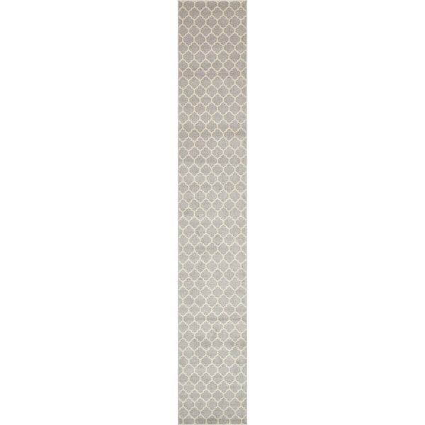 Unique Loom Trellis Philadelphia Light Gray/Beige 2' 7 x 16' 5 Runner Rug