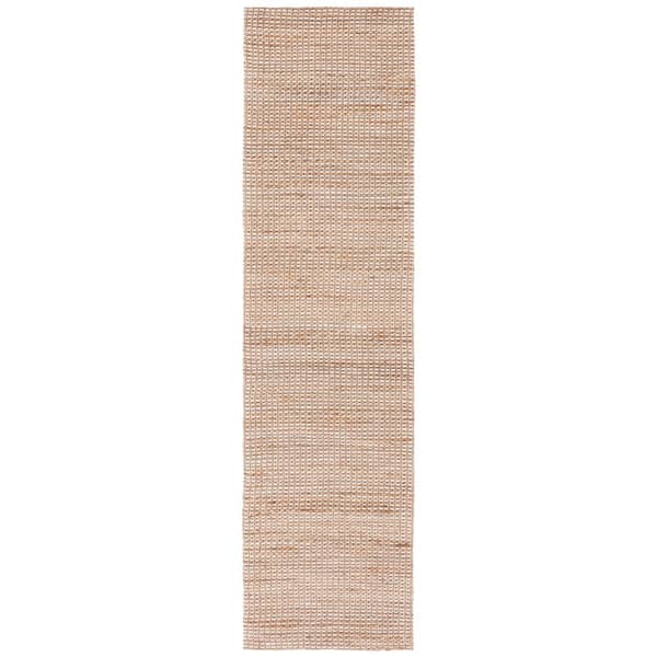 Natural Fiber 2 ft. x 11 ft. Natural/Beige Solid Color Runner Rug