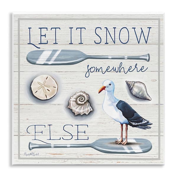 Stupell Industries Snow Somewhere Else by Elizabeth Tyndall 1-Piece Unframed Graphic Print Animal Poster Art Print 12 in. x 12 in.