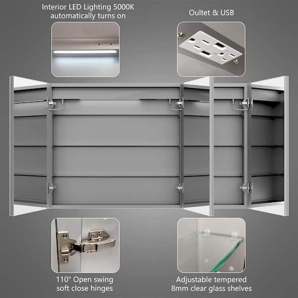ExBrite 48 in. W x 30 in. H Rectangular Silver Aluminum