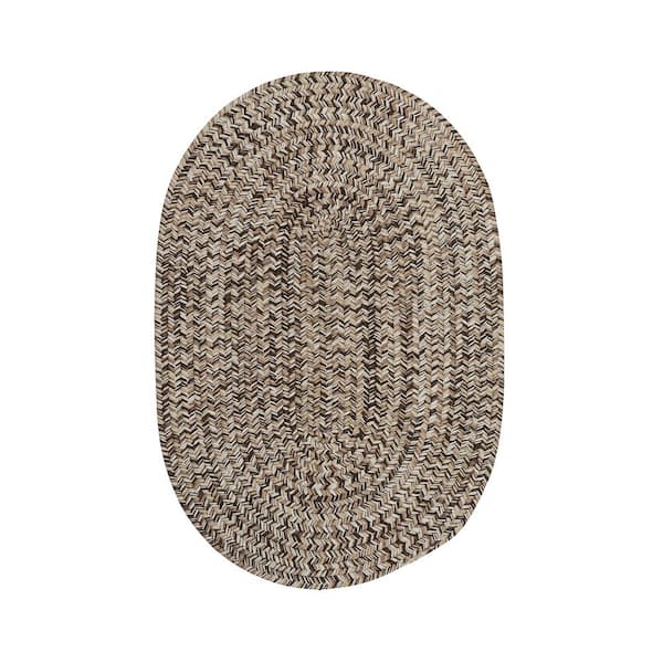 Carrington Tweed Brown 5 ft. x 7 ft. Oval Indoor/Outdoor Area Rug