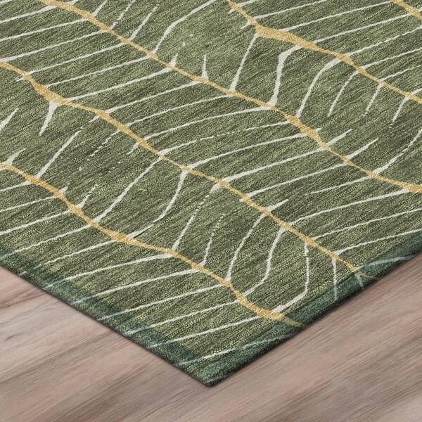Chantille Machine Washable Indoor/Outdoor Abstract ACN3038 Olive 3 ft. x 5 ft. Area Rug