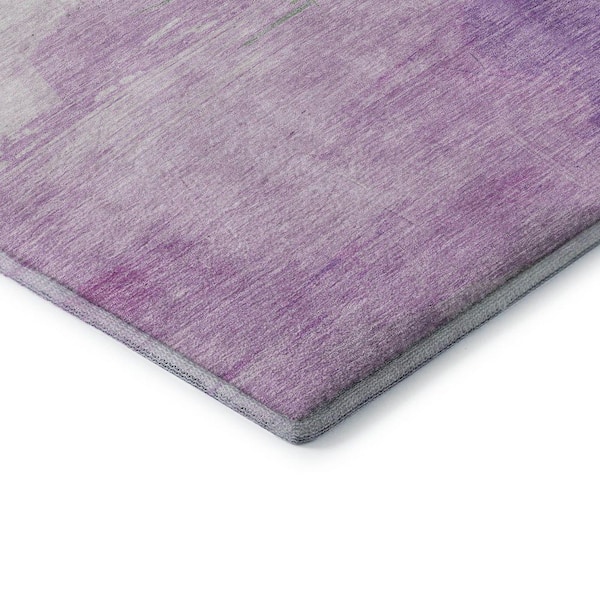 Mayfield Premium Machine Washable Abstract AMF1517 Lilac 2 ft. x 3 ft. Area Rug