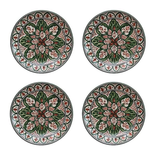 Storied Home Multicolor Botanical Bliss Stoneware Plates (Set of 4)
