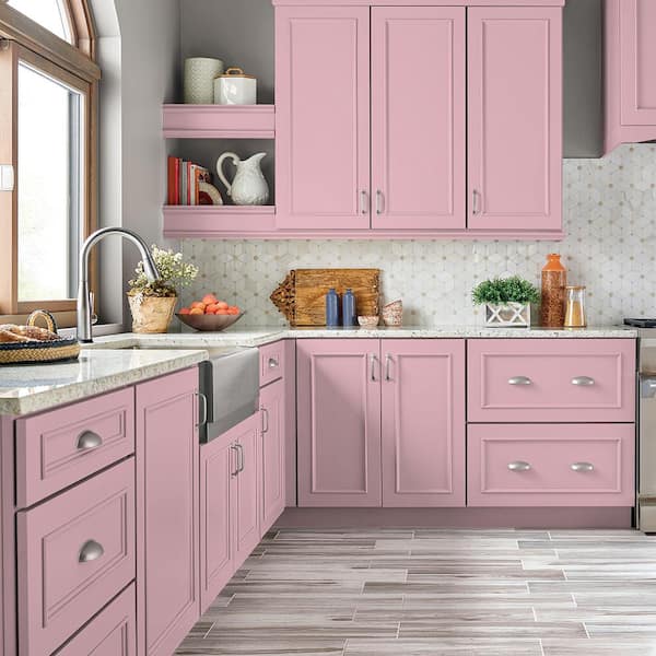 1 qt. #P150-2 Energetic Pink Semi-Gloss Enamel Interior/Exterior Cabinet, Door & Trim Paint