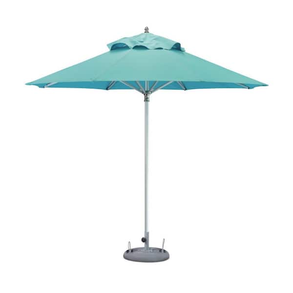 HomeRoots 13 ft. Market Patio Umbrella in Aqua