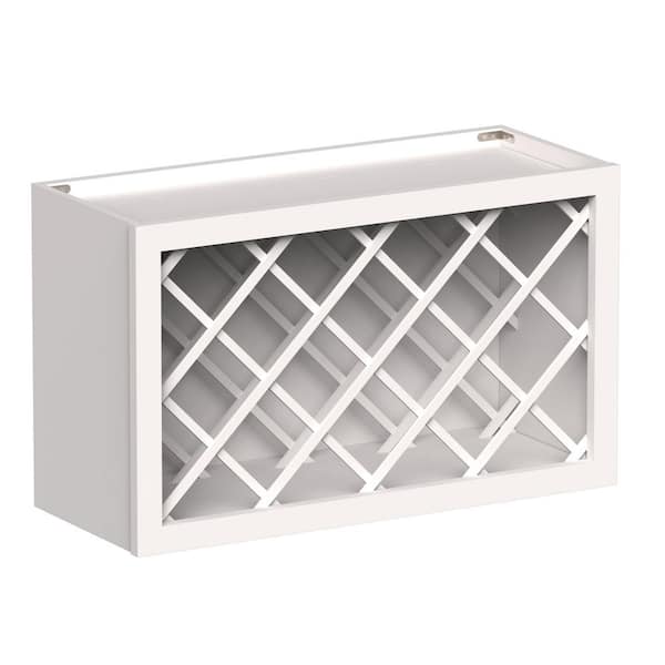30 in. W x 12 in. D x 18 in. H Ready to Assemble Solid Wood Shaker Wine Rack Wall Kitchen Cabinet in White