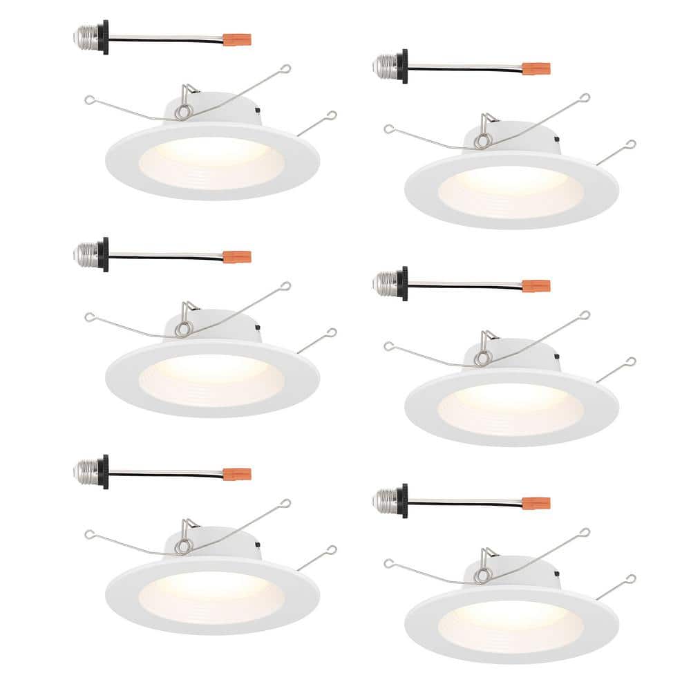6-Pack White Aluminum Dimmable LED Recessed Lights