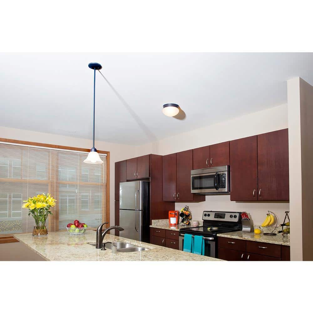 Bronze Alabaster Glass Bowl Ceiling Light, 7.6 Inch