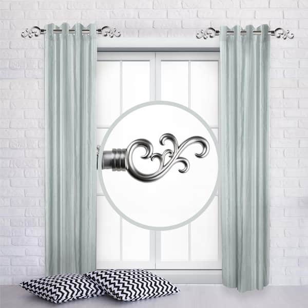 Rod Desyne Madeline 12 in. - 20 in. L Adjustable 1 in. Dia Single Side Window Curtain Rod in Satin Nickel (Set of 2)