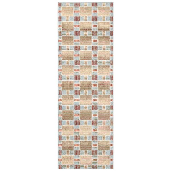Nordic Rust Multicolor 2 ft. x 8 ft. Geometric Contemporary Runner Area Rug