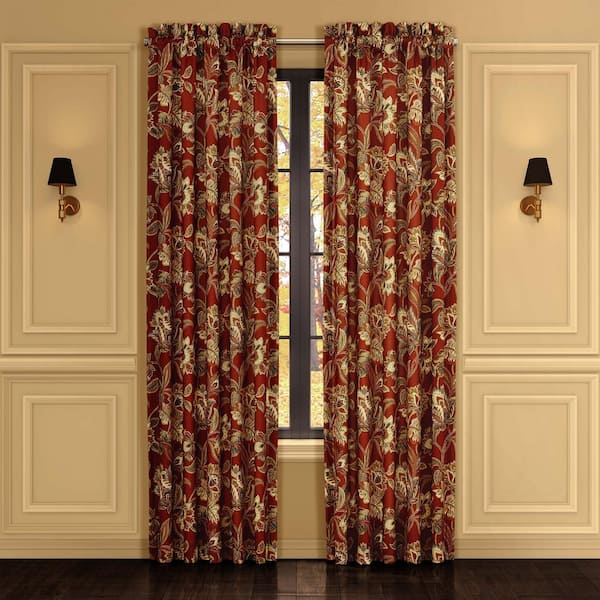 J QUEEN NEW YORK INC Montecito Red Polyester 84" Window Panel Pair