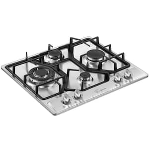Built-in 24 in. Gas Cooktop - 4 Sealed Burners Cook Tops in Stainless Steel