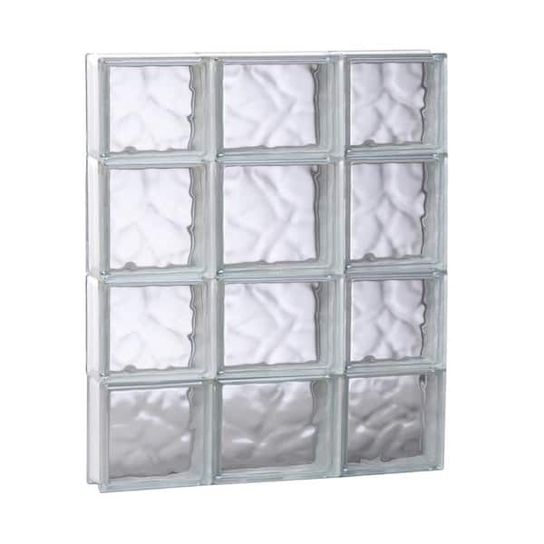 Clearly Secure 19.25 in. x 25 in. x 3.125 in. Frameless Non-Vented Wave Pattern Glass Block Window