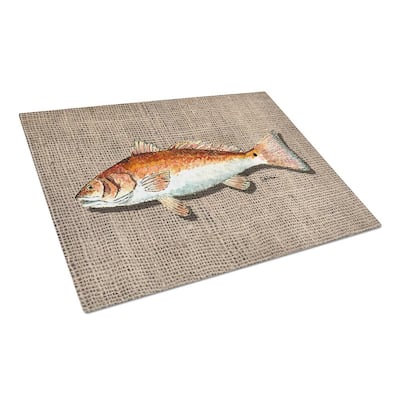 Fish Red Fish Tempered Glass Large Cutting Board