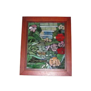 Springdale 10 in. H Floral Path Mosaic Art Glass Wall Panel