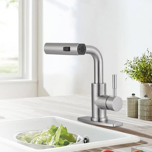 11.3 in. Single Handle Pull Down Sprayer Kitchen Faucet with Advanced Spray and 360° Spout Swivel in Brushed Nickel