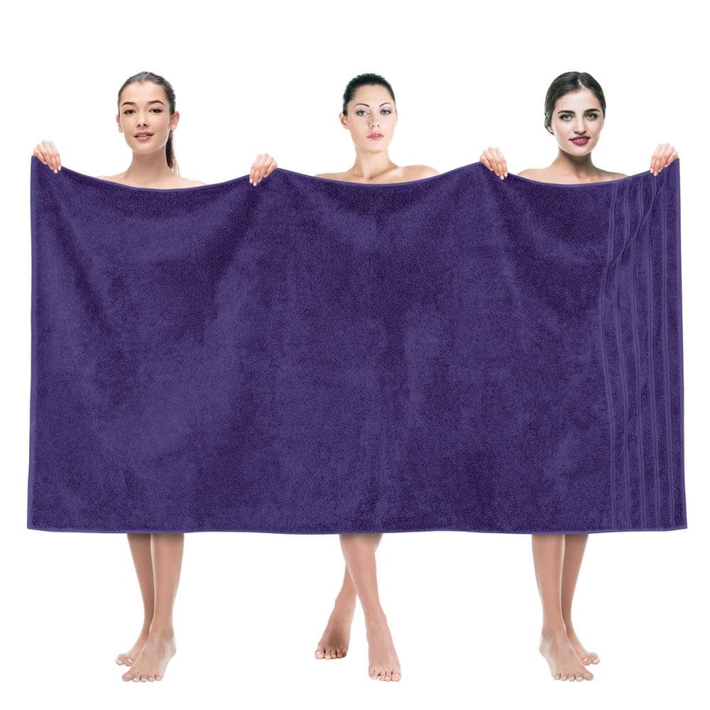 4 Piece Extra Large Bath Towel Set - 35x70 - Purple - Super Highly  Absorbent