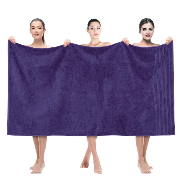 American Soft Linen 35 x 70 in. 100% Turkish Cotton Bath Towel Sheets, Violet Purple