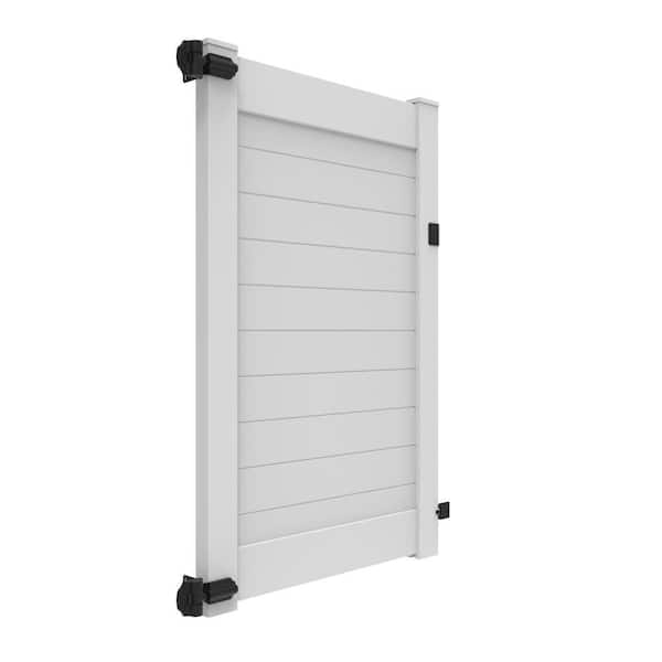 Horizontal Fence 46 in. x 6 ft. Vinyl Privacy Gate White