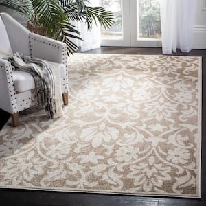 Amherst Wheat/Beige 3 ft. x 4 ft. Border Floral Area Rug