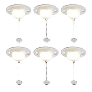 5 in. Closet Utility Light Lampholder with Pull Chain LED Flush Mount 650 Lumens 7-Watts 4000K Bright White (6-Pack)