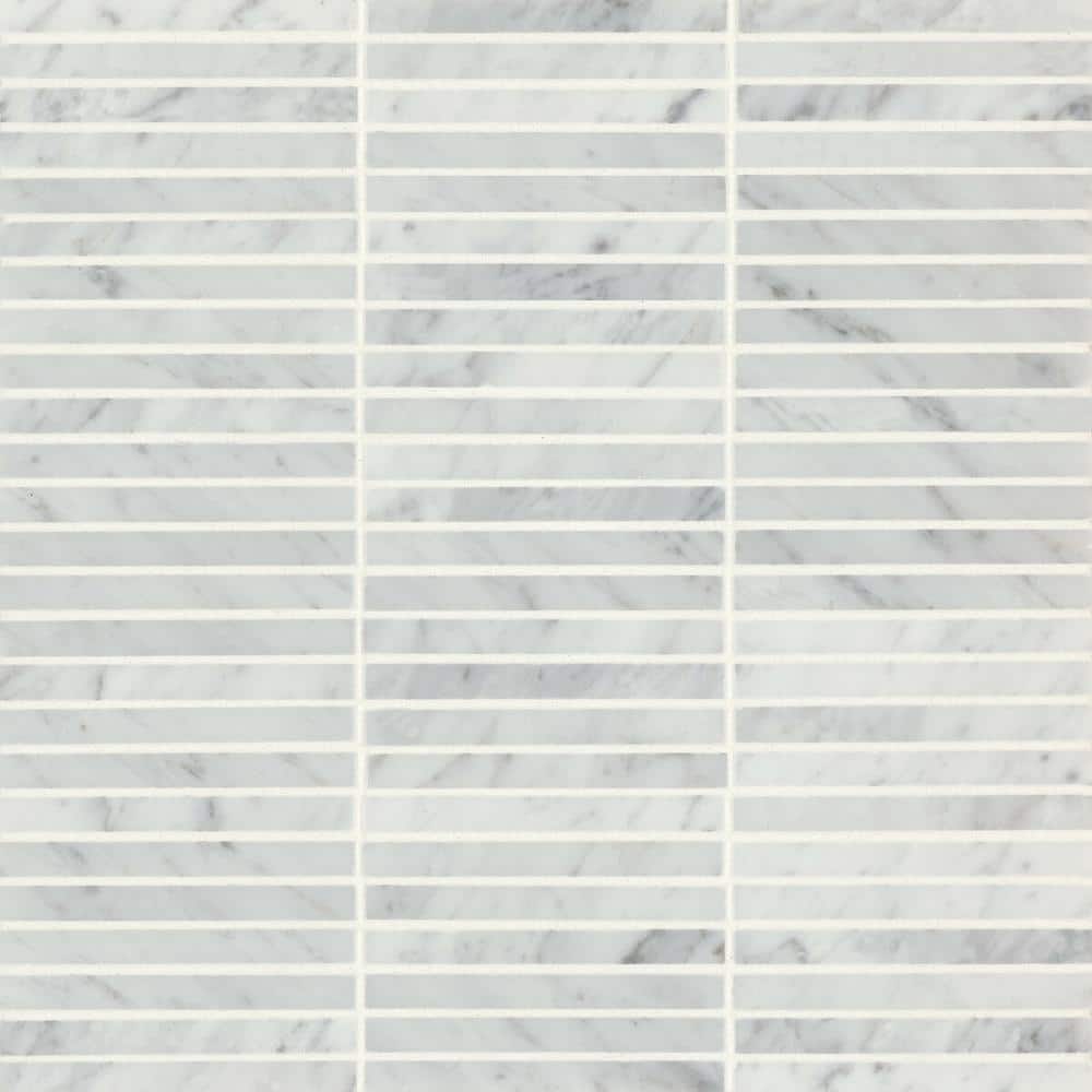 Monet 4 in. x 0.4 in. Honed White Carrara Marble Mosaic Subway Tile (4.9 sq. ft./Case) price history on PriceWatchPro
