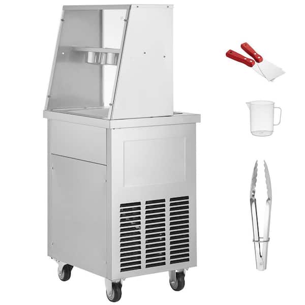 SKYSHALO Fried Ice Cream Roll Machine, 13.8 in. L x 13.8 in. W Stir-Fried Ice Cream Pan, Stainless Steel Commercial Rolled Maker