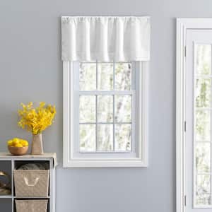 Eva Candlewick 17 in. L Polyester/Cotton Tailored Valance in White