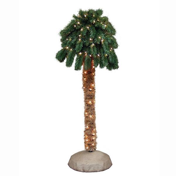 General Foam 4 ft. Pre-Lit Palm Artificial Christmas Tree with Clear Lights