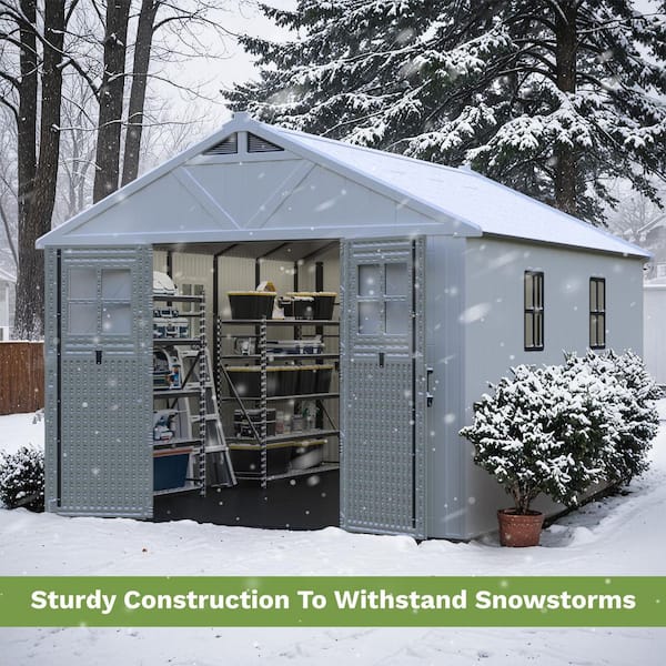 Patiowell 10 ft. W x 12 ft. D Outdoor Storage Resin Plastic Shed