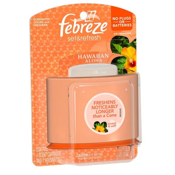 Febreze Set and Refresh 0.18 oz. Hawaiian Aloha Cartridge Air Freshener  Starter Kit 003700090188 - The Home Depot