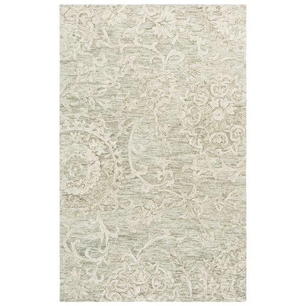 Blossom 4 ft. x 6 ft. Sage/Ivory Persian Area Rug