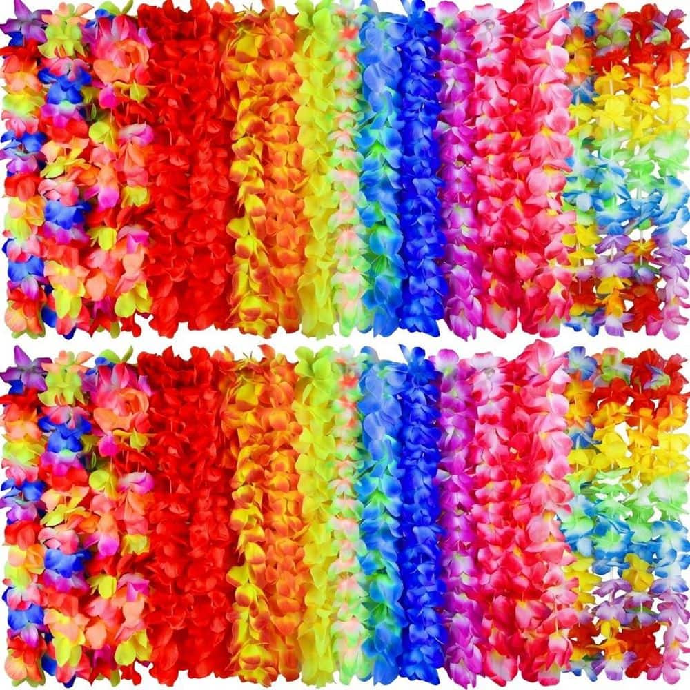 5 in Artificial Multicolor Indoor/Outdoor Flower Leis 50 pcs