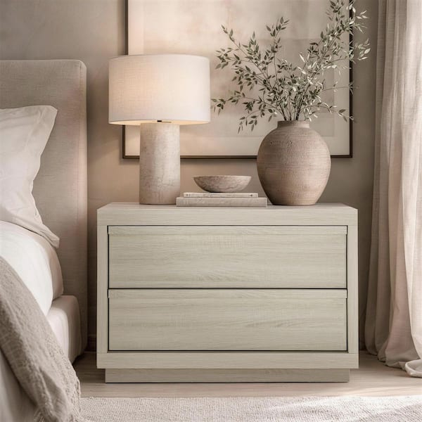 Manhattan Comfort Navis Contemporary Whitewashed Oak 2-Drawer 32