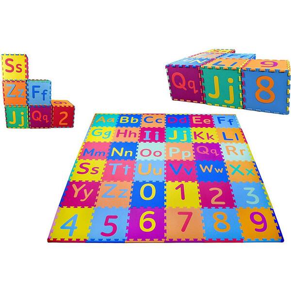 ABC 123 Baby Kids Mat Exercise Yoga Playmat Soft Foam Alphabet Floor Mats 36Pc 