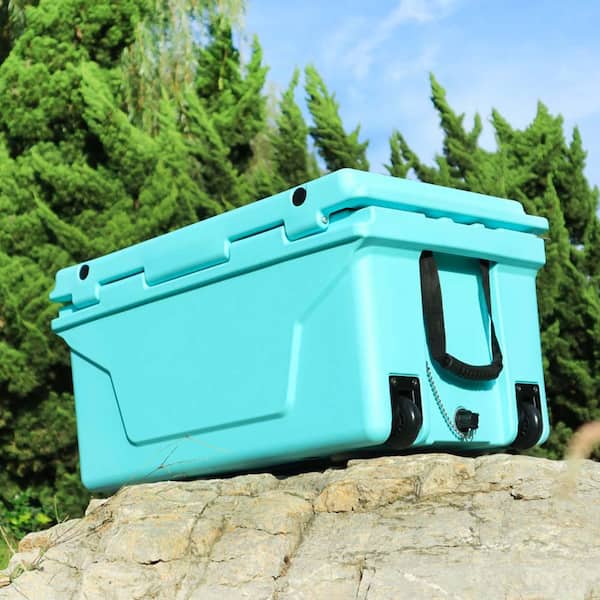 65 qt. Outdoor Fishing Portable Cooler Camping Ice Chest Cooler Box in Blue