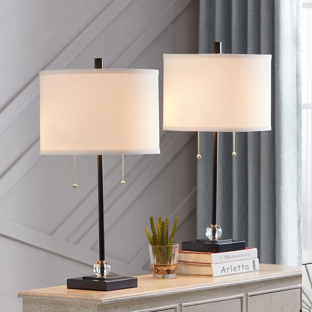 Montgomery 24 in. Black Metal Bedside Table Lamp Set (Set of 2) price history on PriceWatchPro