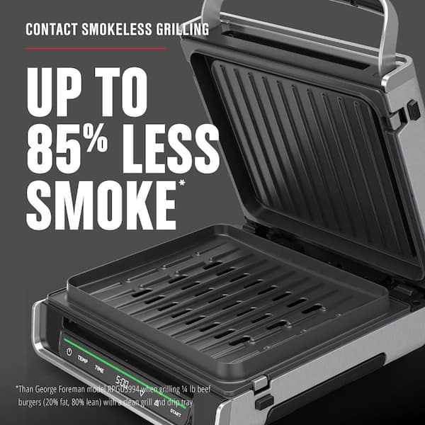 George Foreman Indoor Outdoor Grill-Watt Silver Electric Grill in the Electric  Grills department at