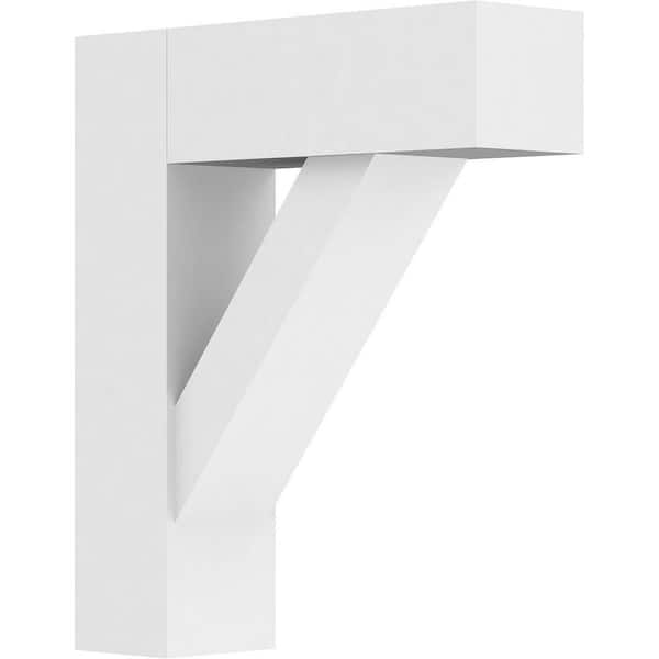 Ekena Millwork Standard Traditional 3 in. W x 14 in. H x 12 in. D Signature Urethane Polyurethane Bracket With Block Ends