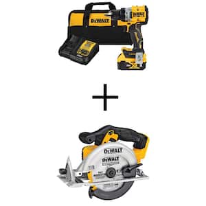 20V MAX XR Lithium-Ion Cordless Compact 1/2 in. Drill/Driver Kit with 20V MAX Cordless 6-1/2 in. Circular Saw
