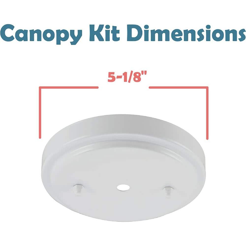 Matte White and Brushed Nickel Ceiling Fixture Canopy Kit