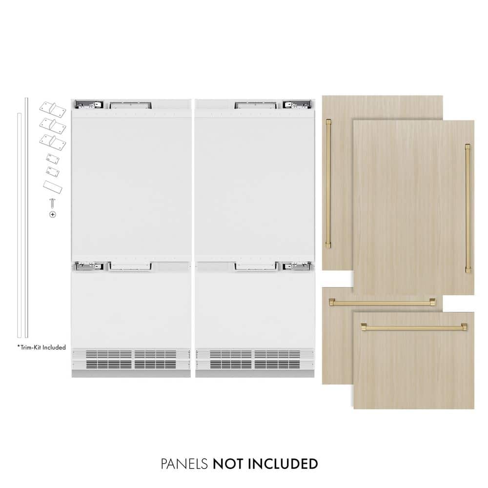 72 in. 39.6 cu. ft. Panel Ready Built-in Bottom Freezer Refrigerator with Water Dispensers and Champagne Bronze Accents price history on PriceWatchPro