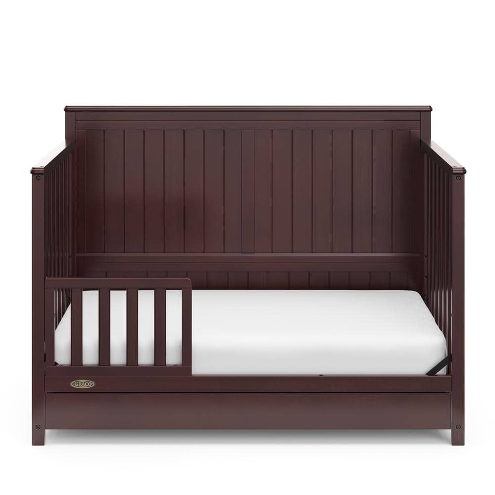 Hadley Espresso Painted Wood 4-in-1 Convertible Crib with Drawer