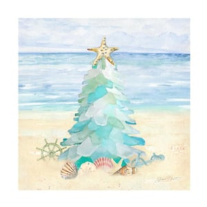 Unframed Home Jean Plout 'Coastal Seaglass Christmas Tree' Photography Wall Art 18 in. x 18 in.