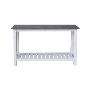 50 in. Rectangle Surrey White and Gray Solid Wood Console Table