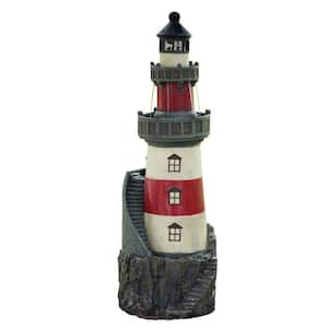 Outdoor Rotating Solar Powered Light House Fountain